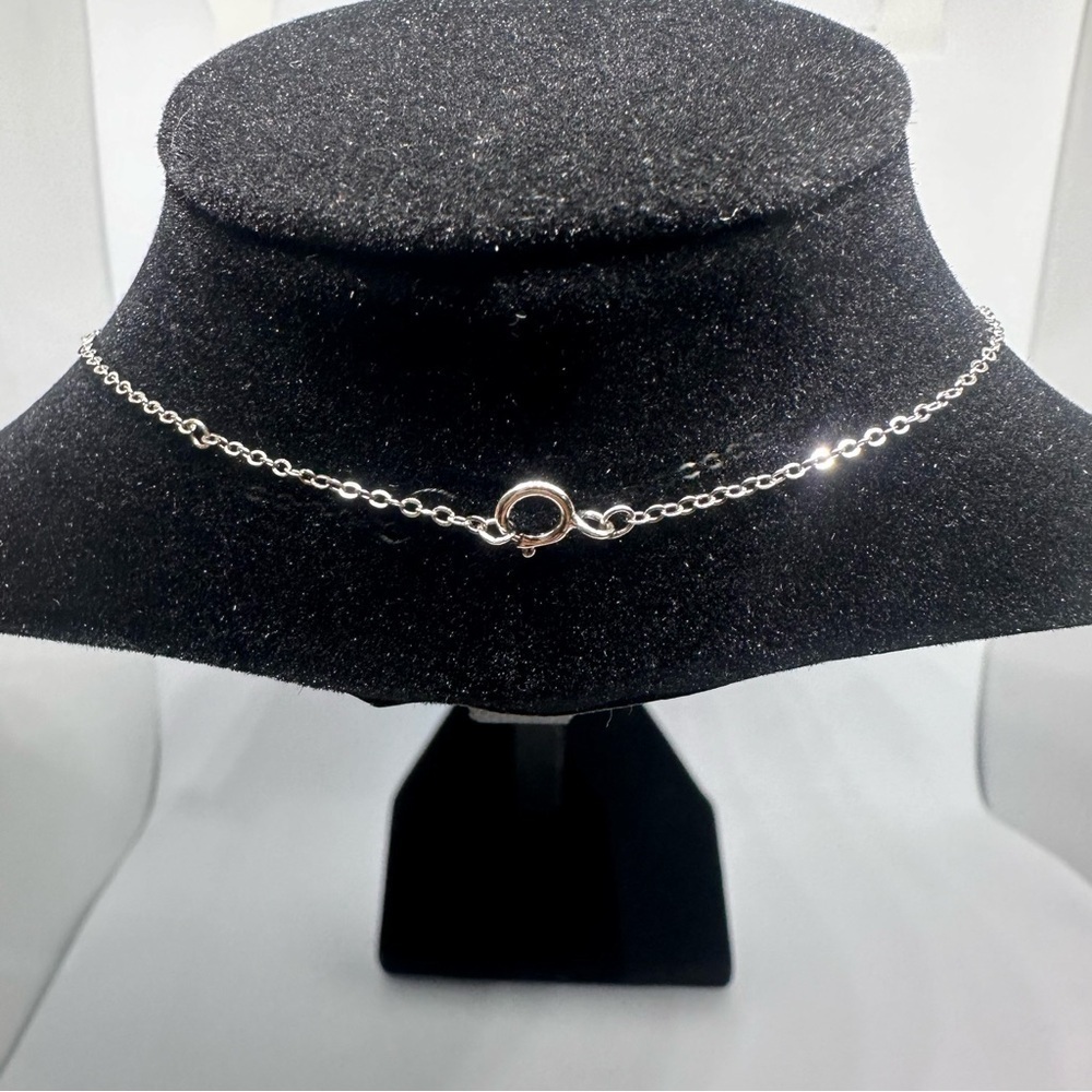 Moissanite Diamond Necklace 1 Carat Princess Cut Halo Floatings Necklace 925 18K - Picture 8 of 12